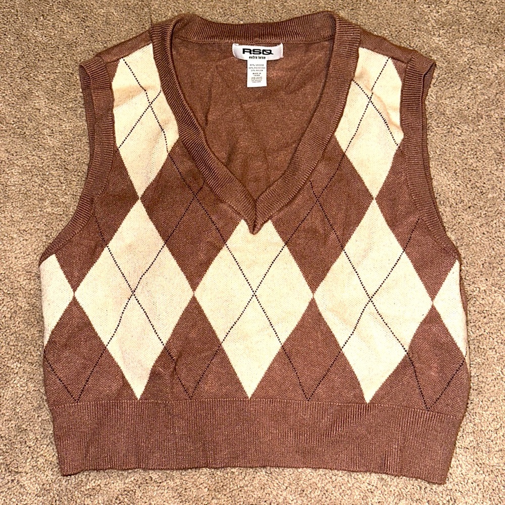 plaid sweater vest by ASQ